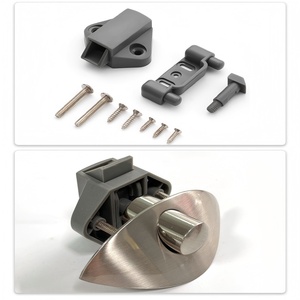 Đánh bóng bề mặt Kẽm hợp kim kim loại nút đồ nội thất phần cứng Keyless nửa mặt trăng hình đẩy khóa RV ngăn kéo dễ dàng để nhấn nút - Product Image 5