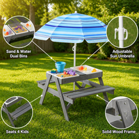 Table de jeu sensorielle convertible 3 en 1 Asweets, certifiée CPC, en bois massif, meubles d'extérieur pour enfants, pour les distributeurs