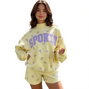 Sweat-shirt basique pour femme, col rond uni, en molleton, décontracté, ample, avec boutons, vêtements de mode d'été - Product Image 3