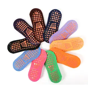 Wholesale High Quality Breathable Children Playground Socks Non Slip Socks Adult Grip Trampoline Socks