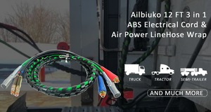 ชุดสายลมสำหรับรถบรรทุกขนาด 12 ฟุต 3 นิ้ว แบบ 3 in 1 พร้อมสายไฟ ABS 7 ทาง และชุดสายยางหุ้มสายลมสำหรับรถพ่วง - Product Image 6