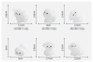 Statue lumineuse fluorescente de dessin animé mignon poussant dans le noir animaux résine matériel figurines miniatures chien décoration d'aquarium - Product Image 4