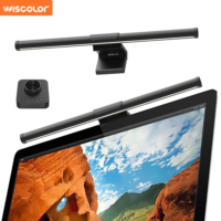 Lampe de moniteur intelligente moderne à gradation progressive, en aluminium noir, alimentée par USB, avec télécommande et CCT réglable pour écran LED
