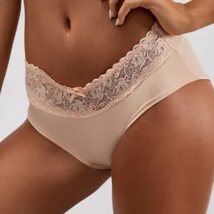 Ladymate ODM/OEM Ropa Interior Sexy Para Mujer Bragas Underwear Lace Hipster Panty With Lace Waistband Contrast Lace Panties