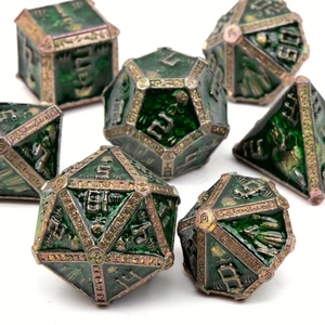 Juego de Dados Metálicos de la <span class=keywords><strong>Serie</strong></span> Oscura para DND - Dados Poliédricos con Patrones de Calaveras Talladas, Adecuados para Juegos de Rol de Mesa - Product Image 4