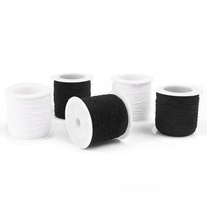 Offre Spéciale – Fil Élastique de Couture Torsadé Couleur Vive 0,3 mm (Polyester + Nylon) Blanc & Noir pour Sacs et Vêtements - Product Image 1