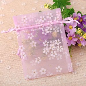 10x14cm <span class=keywords><strong>Organza</strong></span> haute densité imprimé fleurs mignonnes <span class=keywords><strong>parfum</strong></span> bijoux cadeaux sacs de rangement - Product Image 6