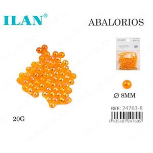 ลูกปัดสีส้ม Ilan Abalorios ขนาด 8 มม. น้ำหนัก 20 กรัม สำหรับทำเครื่องประดับ - Product Image 1