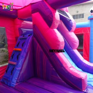 Promotion Château gonflable commercial de sécurité, grand trampoline, vente d'usine, PVC rose, combo gonflable pour l'extérieur - Product Image 4