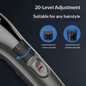 เครื่องตัดผมชายแบบปรับความยาวได้ 20 ระดับ ใบมีดเซรามิกแบบชาร์จไฟได้ ใช้ตัดแต่งหนวดเครา ใช้ในโรงแรมและครัวเรือน - Product Image 4