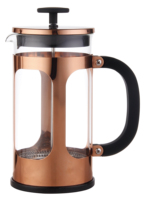 Cafetière à piston en verre miniature avec logo personnalisé, nouveau design, en métal