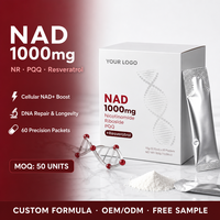 Capsules NAD+ 1000mg en vente directe d'usine, 30 sachets, nicotinamide riboside, PQQ, resvératrol, antioxydant, anti-âge, complément alimentaire