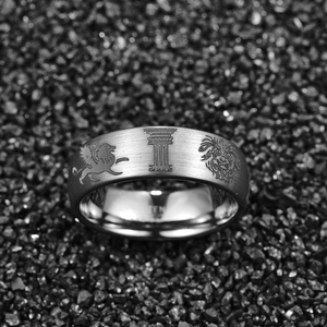 Anello da Uomo in Acciaio al Tungsteno con <span class=keywords><strong>Testa</strong></span> di <span class=keywords><strong>Leone</strong></span> Laserizzata da 8mm, Gioiello Regalo per Feste - Product Image 4