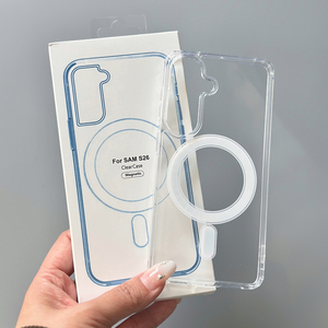 Étui magnétique transparent en acrylique JOYPORODO C010 pour <span class=keywords><strong>Samsung</strong></span> S23 S24 S25 S26 Ultra Plus pour iPhone 11~17 Pro Max, étui transparent - Product Image 2