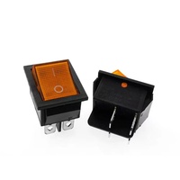 Interrupteur à bascule rectangulaire KCD4 marche/arrêt à montage sur panneau, interrupteur à bascule à clipser avec bornes à fourche pour appareils électroménagers