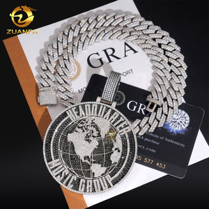 Nero Moissanite terra mappa del <span class=keywords><strong>mondo</strong></span> ciondoli personalizzati 2.5in Moissanite ghiacciato diamanti pieni lettera nome iniziale collana di gioielli - Product Image 4