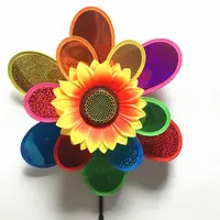 Moulin à vent en forme de tournesol coloré, 3 pièces, moulin à vent rotatif, jouet pour enfants, dessin animé