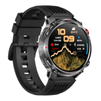 Montre connectée 2026 HT45 avec lampe de poche, écran 1,7 pouces, étanche IP68, tracker d'activité, montre connectée de sport en plein air pour hommes