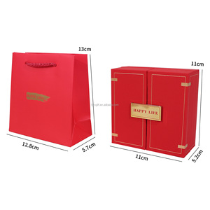 Scatola Regalo Portatile Impermeabile a Doppia Porta con Stampa in Oro 'La Felicità Viene Sempre in Coppia' per Collana e Anello, Ideale per San Valentino - Product Image 3