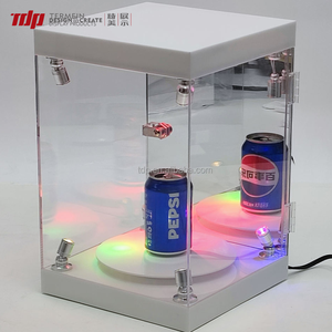 TERMEIN Boîte de présentation d'<span class=keywords><strong>action</strong></span> figures en acrylique avec éclairage LED RGB moderne et transparente, avec base rotative - Product Image 3