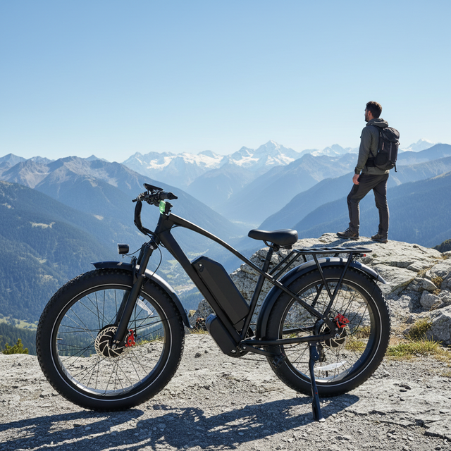 Factory Wholesale Price Dual Drive 26 Inch Fat Tire Electric Mountain Bike with LCD Display Leisure Electric Bike