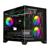 Boîtier PC AntarcChill, nouveau design, noir, format Mid-Tower, verre trempé RGB, pour jeux sur ordinateur, compatible avec refroidissement liquide.