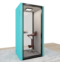 Cabine de réunion acoustique modulaire avec structure en aluminium, design moderne pour immeuble de bureaux, bureau à domicile, salle téléphonique insonorisée