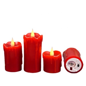 Ensemble de 6 <span class=keywords><strong>bougies</strong></span> <span class=keywords><strong>LED</strong></span> sans flamme à piles ou rechargeables par USB, effet de cire qui coule et de flamme vacillante - Product Image 6