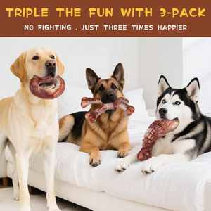 Jouet à mâcher pour <span class=keywords><strong>chien</strong></span> en nylon rigide, saveur bœuf, réaliste, indestructible, pour mâcheurs agressifs, grande race, taille 3 - Product Image 2