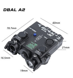 Lunette laser tactique <span class=keywords><strong>DBAL</strong></span> A2 et lampe torche LED, lumière de chasse rouge/verte IR avec indicateur PEQ15, corps en nylon, portée de 125 m - Product Image 6