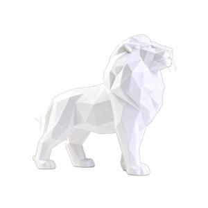 Sculpture d'animal en résine blanche, décoration de maison et de bureau, artisanat artistique, ornement, statue de <span class=keywords><strong>lion</strong></span> géométrique moderne personnalisée pour cadeau - Product Image 1