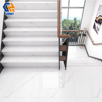 Carrelage de sol pour escalier en céramique polie antidérapante de 470x1200 mm, aspect marbre vert, carrelage pour escalier de maison, marches pour escaliers