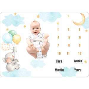 Morbida coperta in pile di flanella stampata personalizzata per bambini per la fotografia mensile del bambino e la registrazione della pietra miliare biancheria da letto personalizzata - Product Image 4