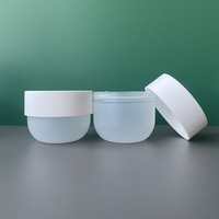 Pot de crème nettoyante baume cosmétique forme ovale givré 200ml conteneurs de beurre corporel pots en plastique