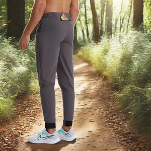 Pantalones Deportivos Ligeros de Punto para Hombre, Spandex/Nailon, Ajuste Elástico, Transpirables, Cintura Baja - Product Image 2