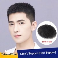 Perruque Courte Homme en Cheveux Naturels Transfrontalière Invisible et Sans Couture Respirante et Facile à Porter