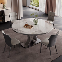 Table à manger télescopique pliante en pierre frittée avec pieds en métal, 6 places, écologique, imperméable, ensemble moderne pour appartement