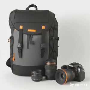 Sac à dos pour appareil photo en cuir imperméable avec logo personnalisé, vente en gros d'usine BSCI, sac à dos de voyage pour appareil photo reflex numérique - Product Image 1