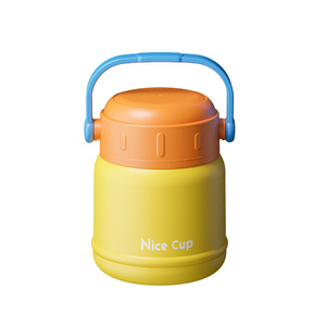 Nice Cup Stainless Steel Portable Soup Cup With Folding Spoon Large Capacity Milk Cup For Outdoor Camping - Product Image 2