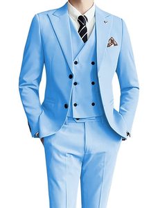 OEM Trajes De Hombre Slim Fit Novio Boda Negocios Esmoquin Traje Formal Caballero 3 Piezas Blazer Diseños para Conjunto Trajes De Hombre - Product Image 3