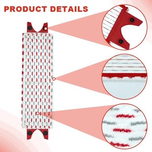 Replacement Cloths For O-Cedar Vileda Ultramat XL <b>Microfiber</b> Flat <b>Mop</b> Red Gray U-Shaped Pattern Reusable Home Floor Cleaning - Product Image 4