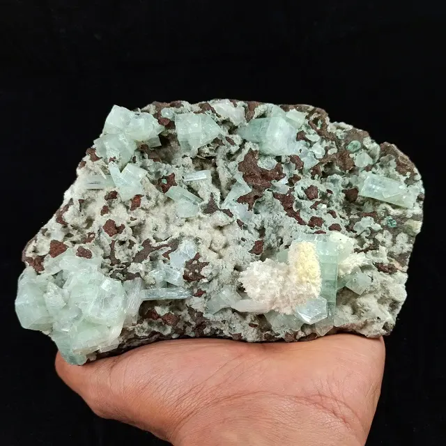 Apophyllit Mineral Specimen Green Apophyllite with Okenite Cluster Natural Stone Healing Crystal Geode