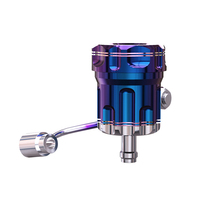 Réservoir de liquide de frein et d'embrayage pour moto en aluminium CNC 6061, coupelle d'huile bleu brûlé avec support intégré, pièce de modification universelle