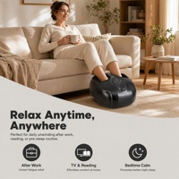 Masseur de pieds compact avec airbag intégral, rouleaux de massage, télécommande, 4 modes, 2 niveaux de chaleur, housse lavable