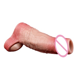 ORALSX Long Big Size Penis Sleeve Cock Sheath Realistic Hollow <b>Dildo</b> Penis Enlargement Sleeve Delay Ejaculation Sex Enhancer Toy - Product Image 2