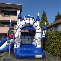 Château Gonflable Commercial Mini Chevalier avec Toboggan – Combo Amusant pour Enfants en PVC, Installation Facile, Certifié CE, Haute Qualité