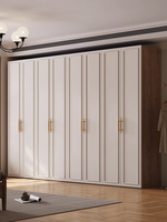 Armoire à portes battantes en placage de bois blanc, style Mid-Century, avec poignée en métal, meubles de chambre à coucher, meubles sur mesure