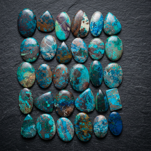 MAHNAJ GEMS Cabochons en vrac en forme de cœur en azurite bleue naturelle et malachite pour la fabrication de bijoux en gros JAIPUR RAJASTHAN - Product Image 3