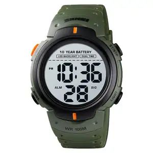 SKMEI 1301 сильные водонепроницаемые спортивные цифровые мужские часы с силиконовым ремешком светодиодные электронные наручные часы мужские черные