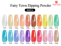 Fournitures pour ongles : Poudre acrylique scintillante, marque privée personnalisée, 20 couleurs, Poudre de trempage Fairy Town